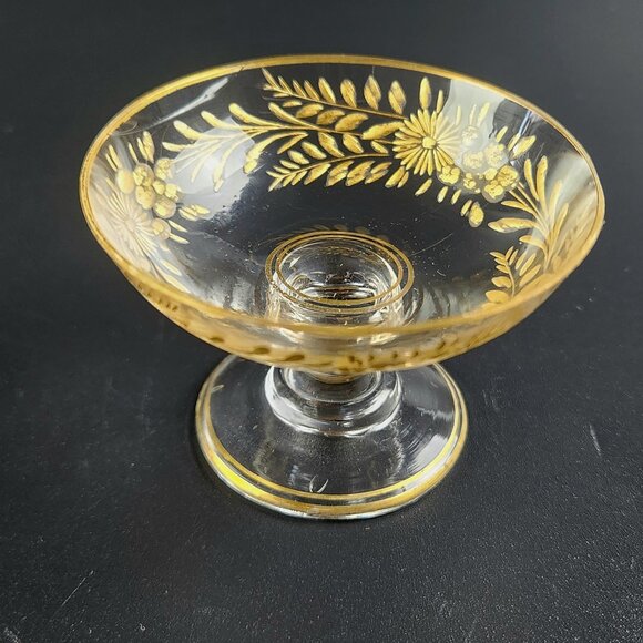 Antique - Moser Compote Dishes - 2.5" Diameter - Gold Encrusted Edges - Picture 4 of 7